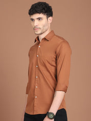 Men's Solid Casual Shirt - SF_9031Rust_S