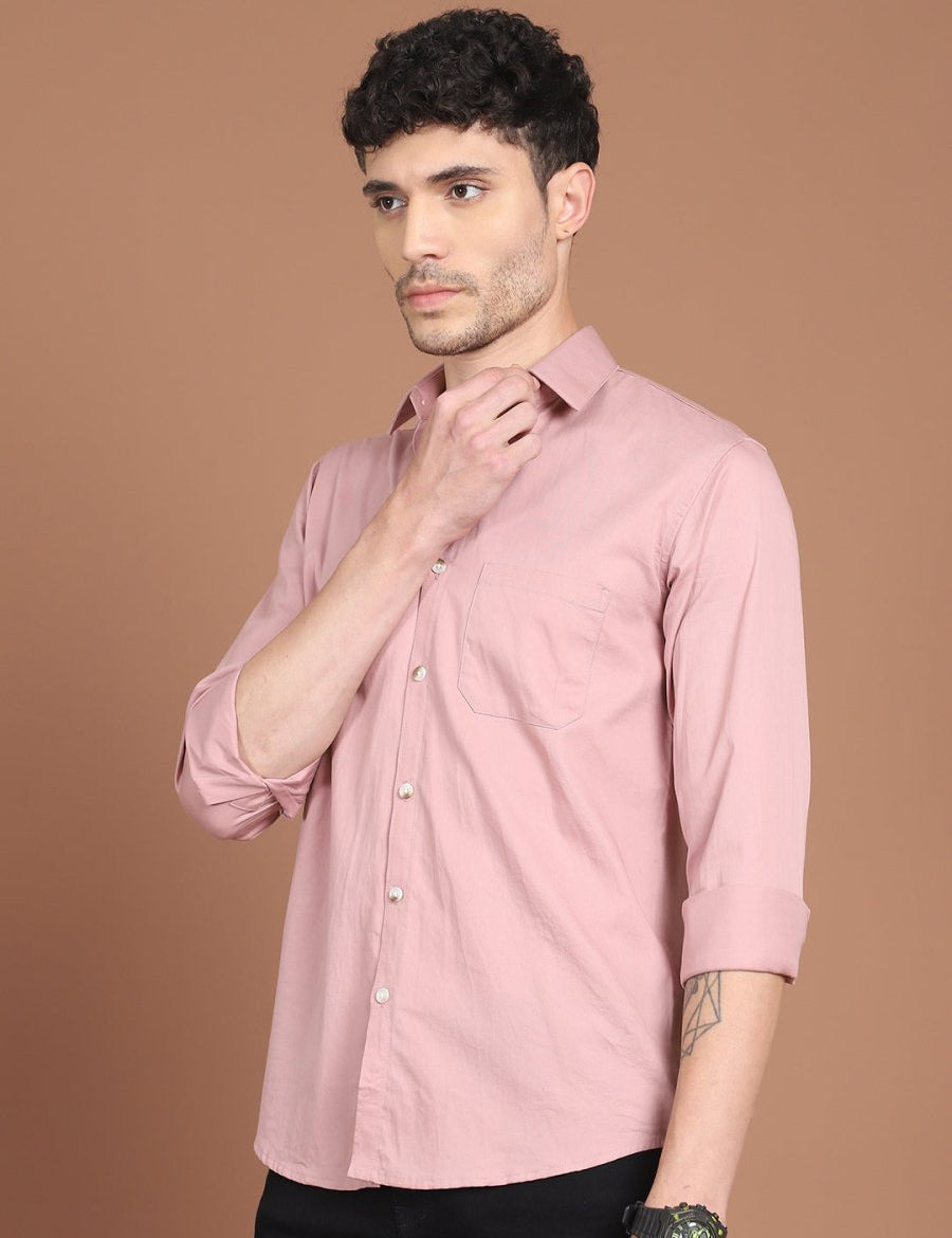 Men's Solid Casual Shirt - SF_9031Magenta_S