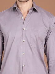 Men's Solid Casual Shirt - SF_9031Light-Grey_S