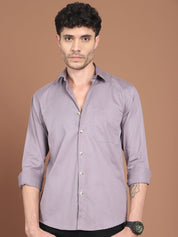 Men's Solid Casual Shirt - SF_9031Light-Grey_S