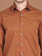 Men's Solid Casual Shirt - SF_9031Rust_S