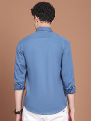 Men's Solid Casual Shirt - SF_9031Blue_S