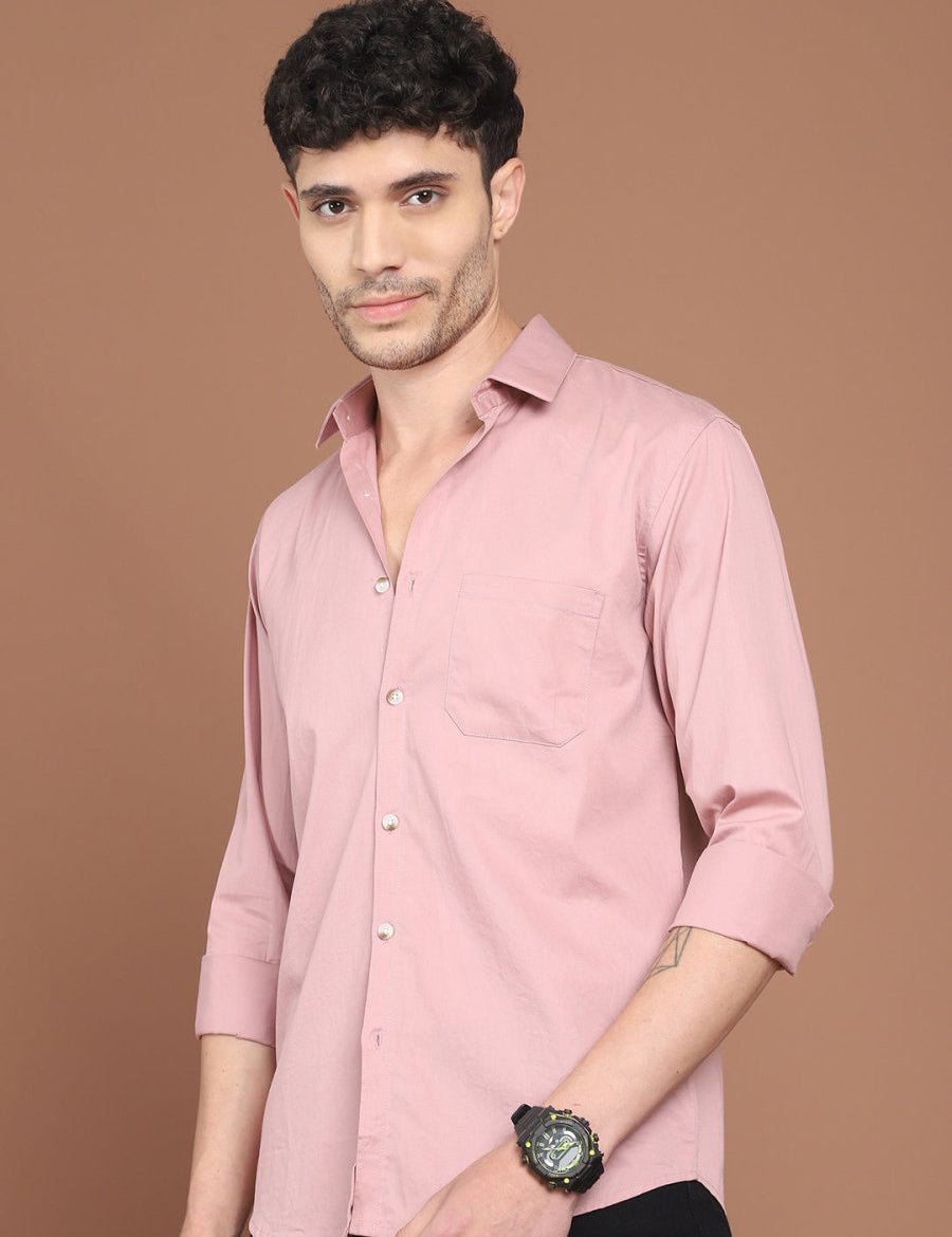 Men's Solid Casual Shirt - SF_9031Magenta_S
