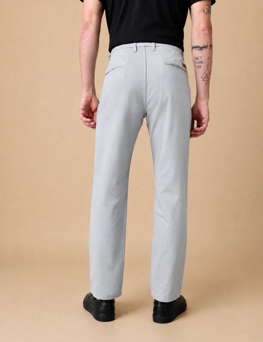 Men’s Solid Cotton Chino Trousers - GP_309Light-Grey_30