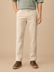 Men’s Solid Cotton Chino Trousers - GP_309Cream_30