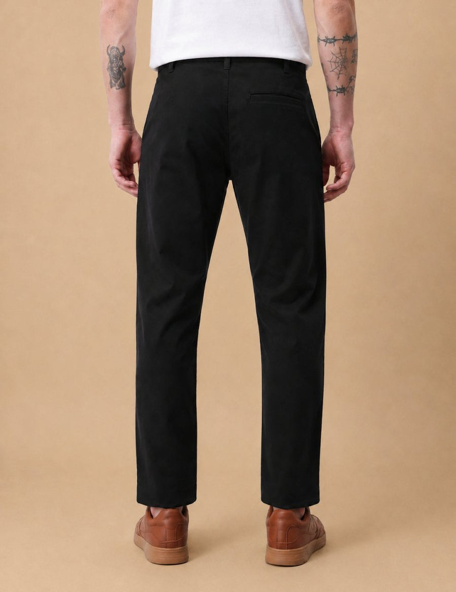 Men’s Solid Cotton Chino Trousers - GP_309Black_30