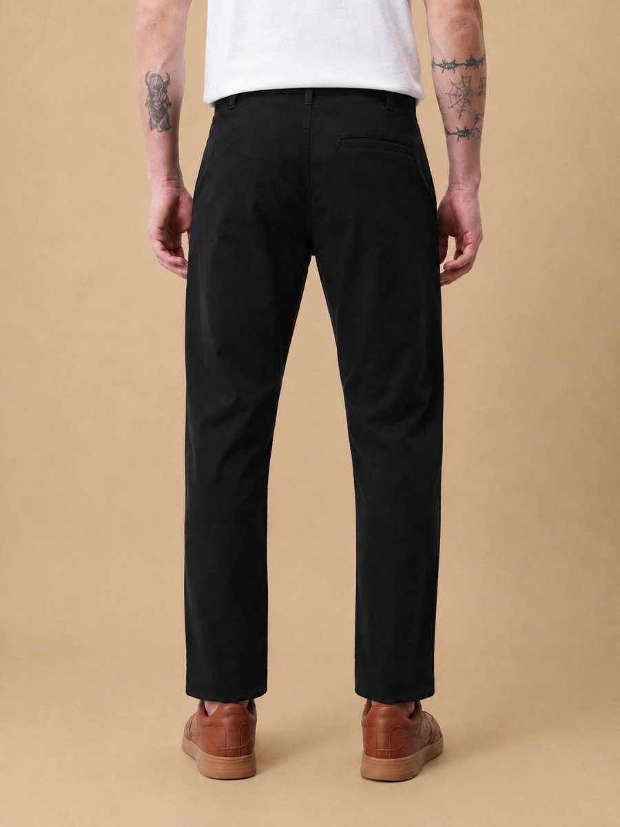 Men’s Solid Cotton Chino Trousers - GP_309Black_30
