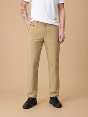 Men’s Solid Cotton Chino Trousers - GP_309Beige_30
