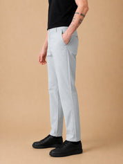 Men’s Solid Cotton Chino Trousers - GP_309Light-Grey_30