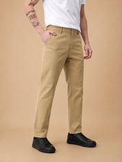 Men’s Solid Cotton Chino Trousers - GP_309Beige_30