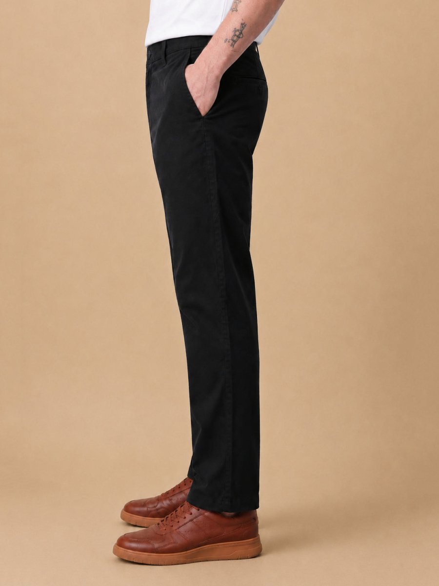 Men’s Solid Cotton Chino Trousers - GP_309Black_30