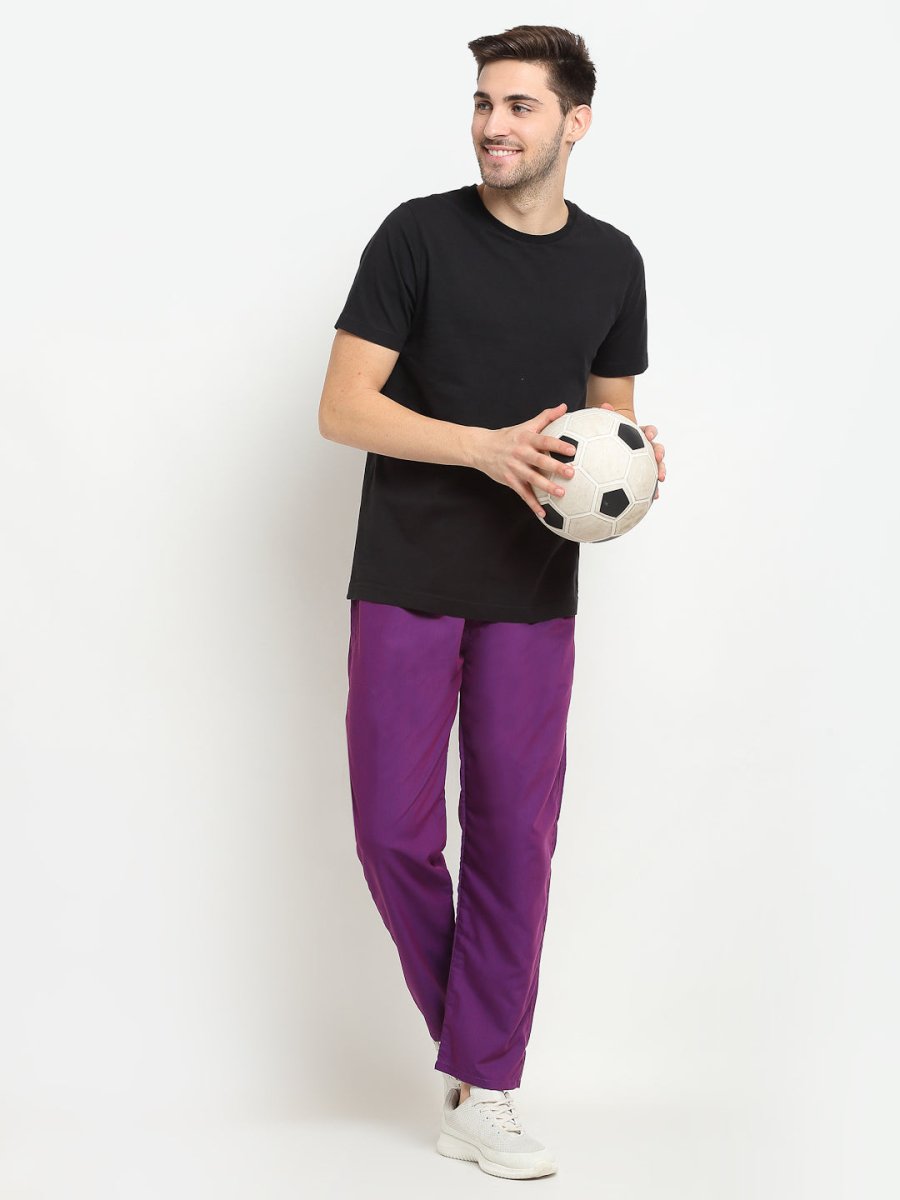 Men's Solid Cotton Track Pants - JOG_011Purple_28