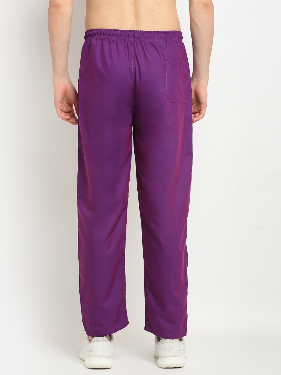 Men's Solid Cotton Track Pants - JOG_011Purple_28