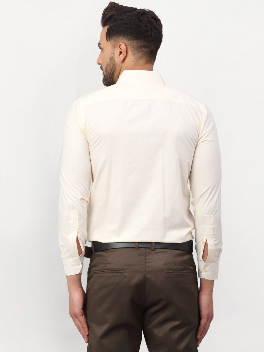 Men's Solid Formal Shirts - SF_777Cream_S