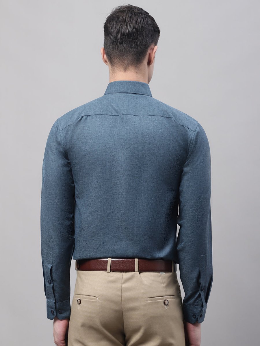 Men's Teal Blue Cotton Solid Formal Shirt - SF_873Teal_S