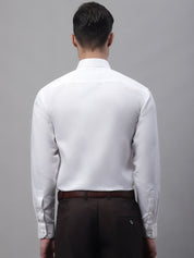 Men's White Dobby Textured Formal Shirt - SF_871White_S