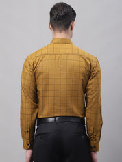 Mustard Checked Cotton Shirt for Men - SF_742Mustard_S