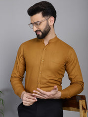 Mustard Solid Cotton Formal Shirt for Men - SF_927Mustard_S