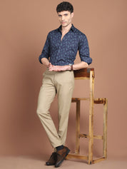 Navy Printed Party Shirt for Men - SF_9029Navy_S