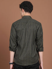 Olive Green Checked Casual Shirt for Men - SF_9034Olive_S
