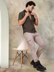 Olive Self Design Party Shirt for Men - SF_944Olive_S