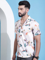 Orange Printed Party Shirt for Men - SF_940Orange_S