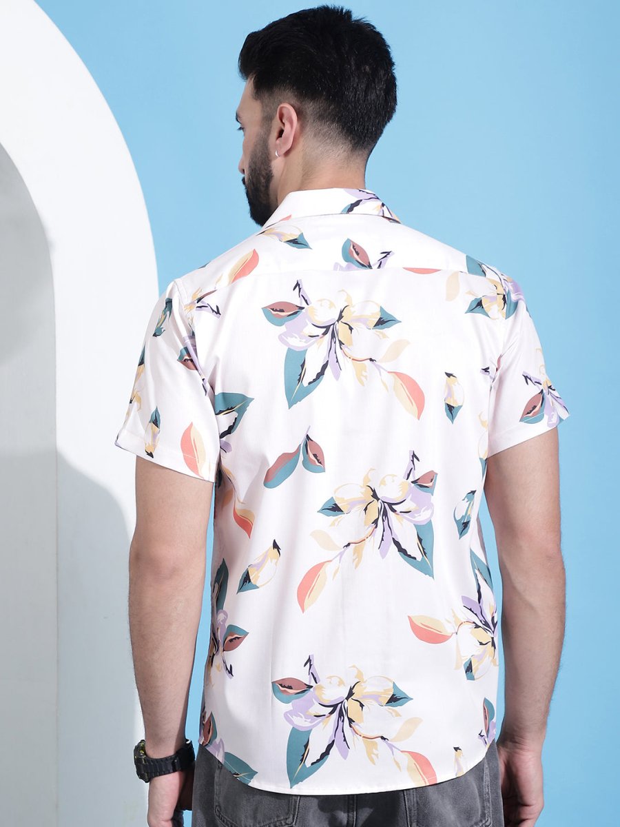 Orange Printed Party Shirt for Men - SF_940Orange_S