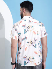 Orange Printed Party Shirt for Men - SF_940Orange_S