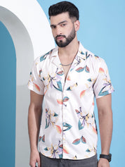 Orange Printed Party Shirt for Men - SF_940Orange_S