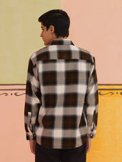 Oversized Checked Casual Shirt for Men - SF_9015Coffee_S