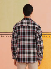 Oversized Checked Casual Shirt for Men - SF_9009Black_S