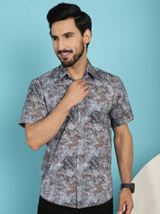 Pejali Printed Casual Shirt - SF_912Brown_S