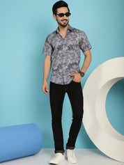 Pejali Printed Casual Shirt - SF_912Brown_S