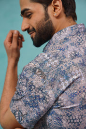 Pejali Printed Casual Shirt - SF_912Blue_S