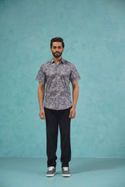 Pejali Printed Casual Shirt - SF_912Blue_S
