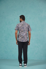 Pejali Printed Casual Shirt - SF_912Blue_S