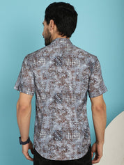 Pejali Printed Casual Shirt - SF_912Brown_S