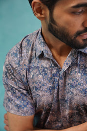 Pejali Printed Casual Shirt - SF_912Blue_S