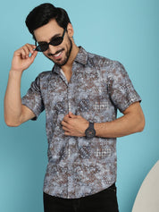 Pejali Printed Casual Shirt - SF_912Brown_S