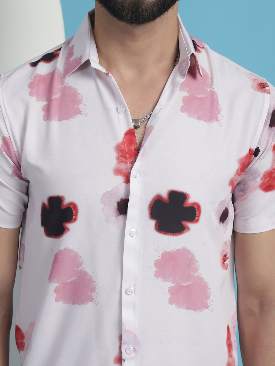 Pink Printed Party Shirt for Men - SF_934Pink_S