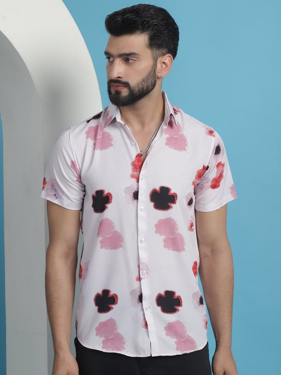 Pink Printed Party Shirt for Men - SF_934Pink_S