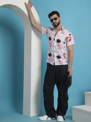 Pink Printed Party Shirt for Men - SF_934Pink_S