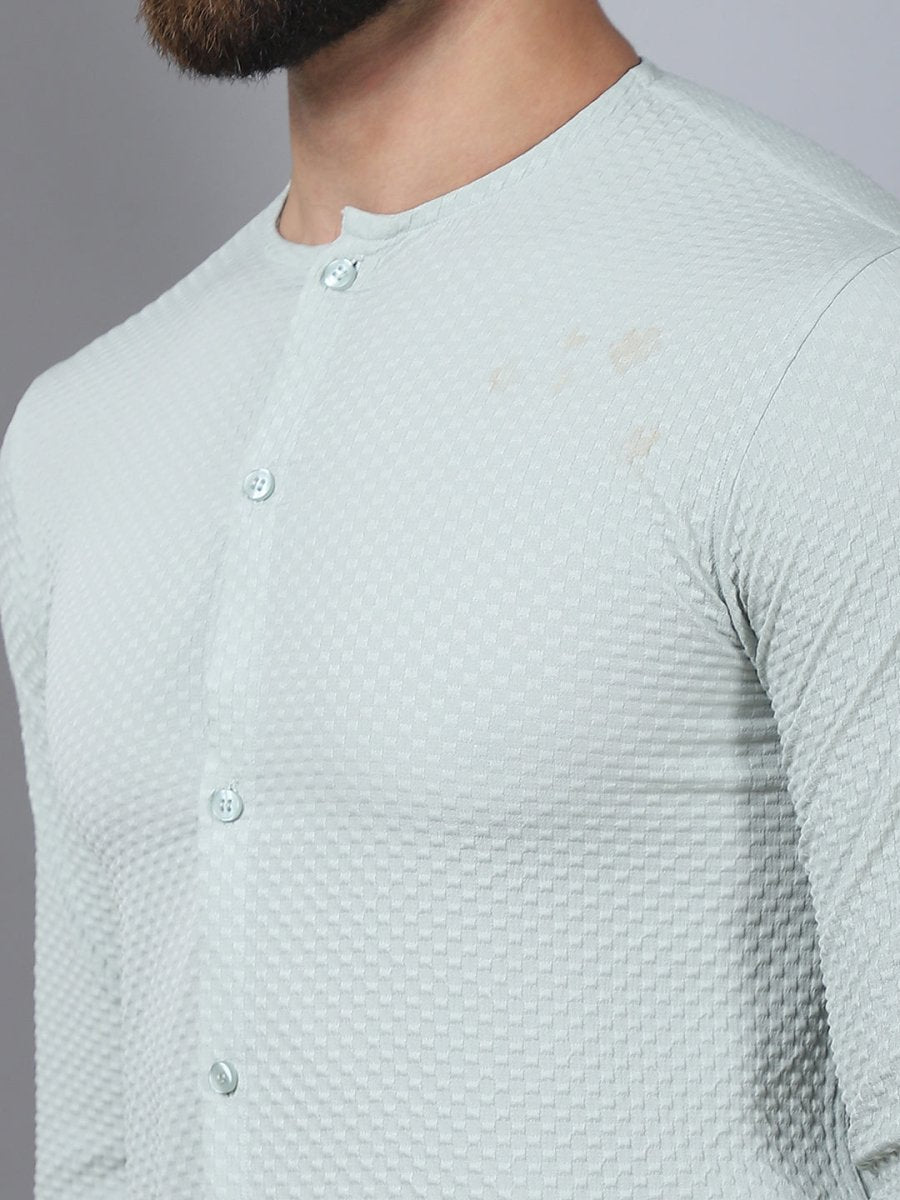 Pista Self Design Cotton Formal Shirt for Men - SF_963Pista_S