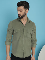 Pista Self Design Cotton Formal Shirt for Men - SF_925Pista_S