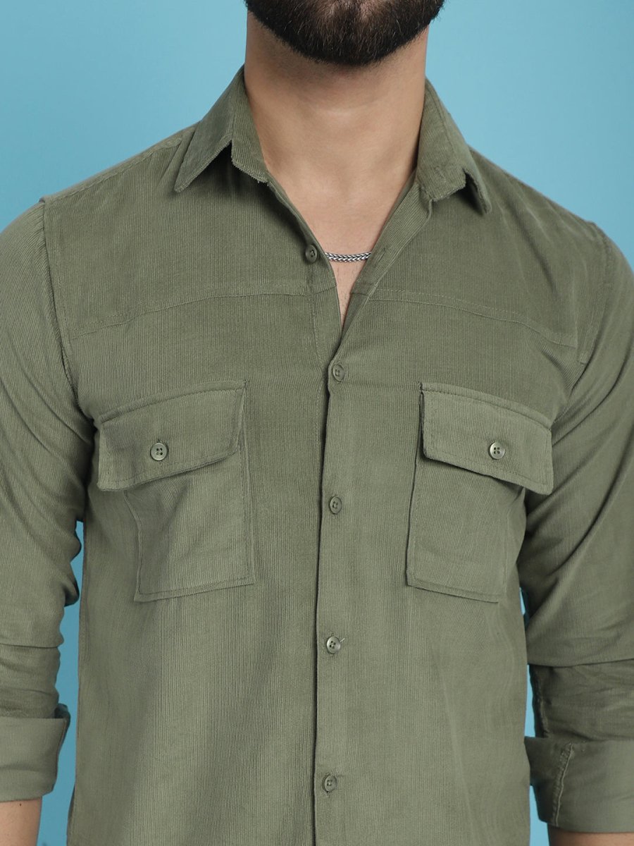 Pista Self Design Cotton Formal Shirt for Men - SF_925Pista_S