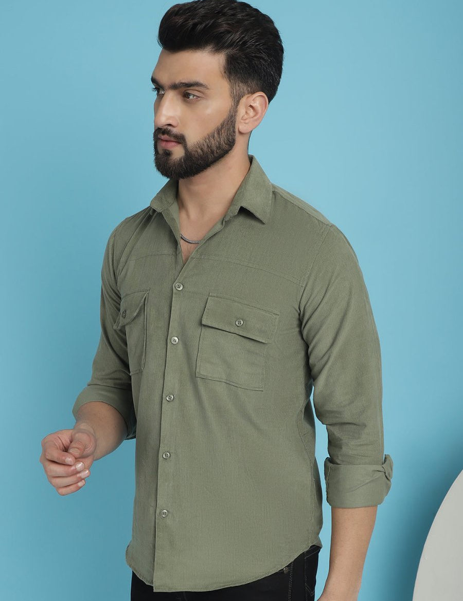 Pista Self Design Cotton Formal Shirt for Men - SF_925Pista_S