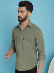 Pista Self Design Cotton Formal Shirt for Men - SF_925Pista_S