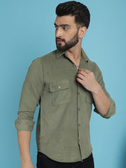 Pista Self Design Cotton Formal Shirt for Men - SF_925Pista_S