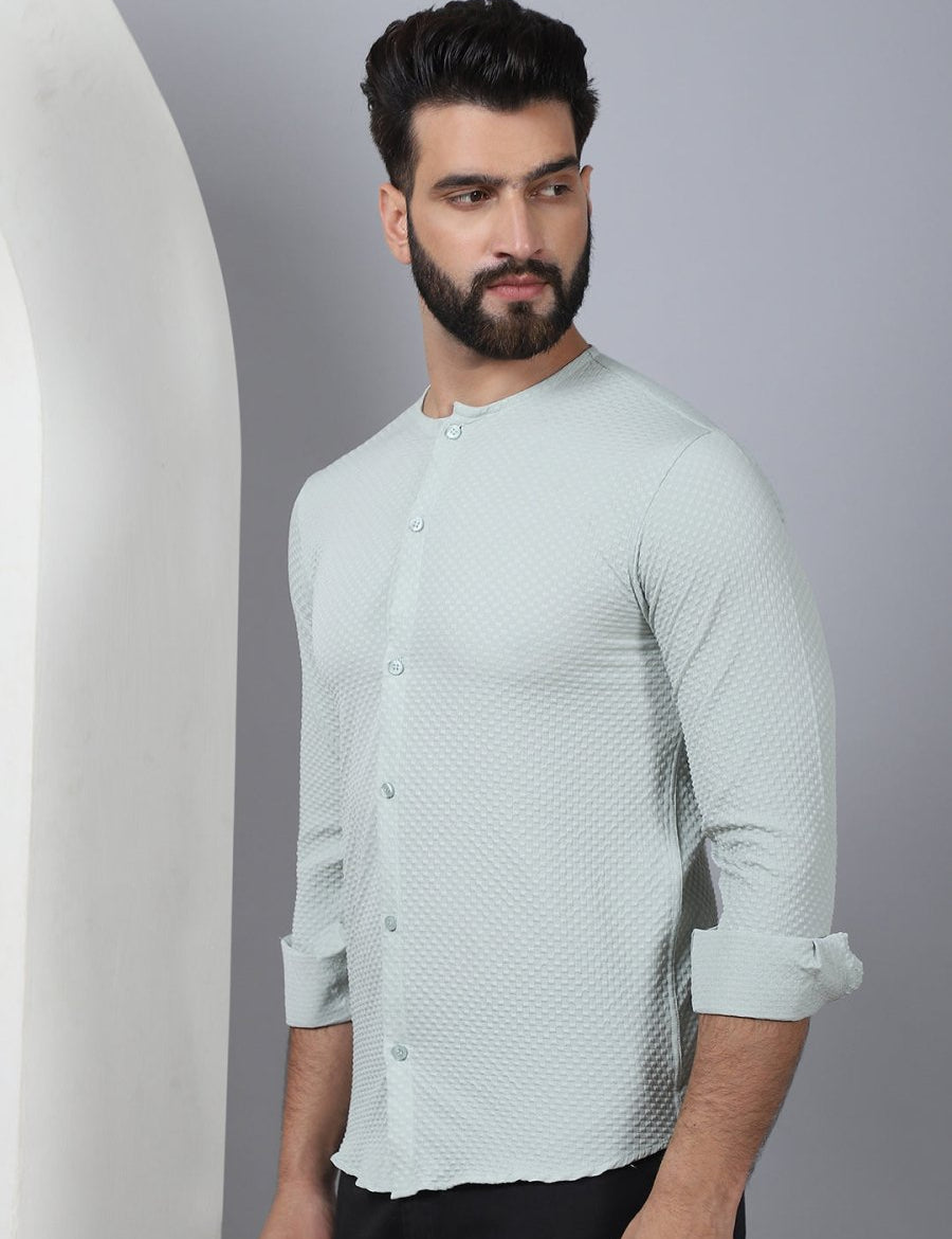 Pista Self Design Cotton Formal Shirt for Men - SF_963Pista_S