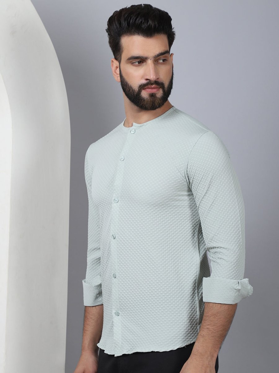 Pista Self Design Cotton Formal Shirt for Men - SF_963Pista_S